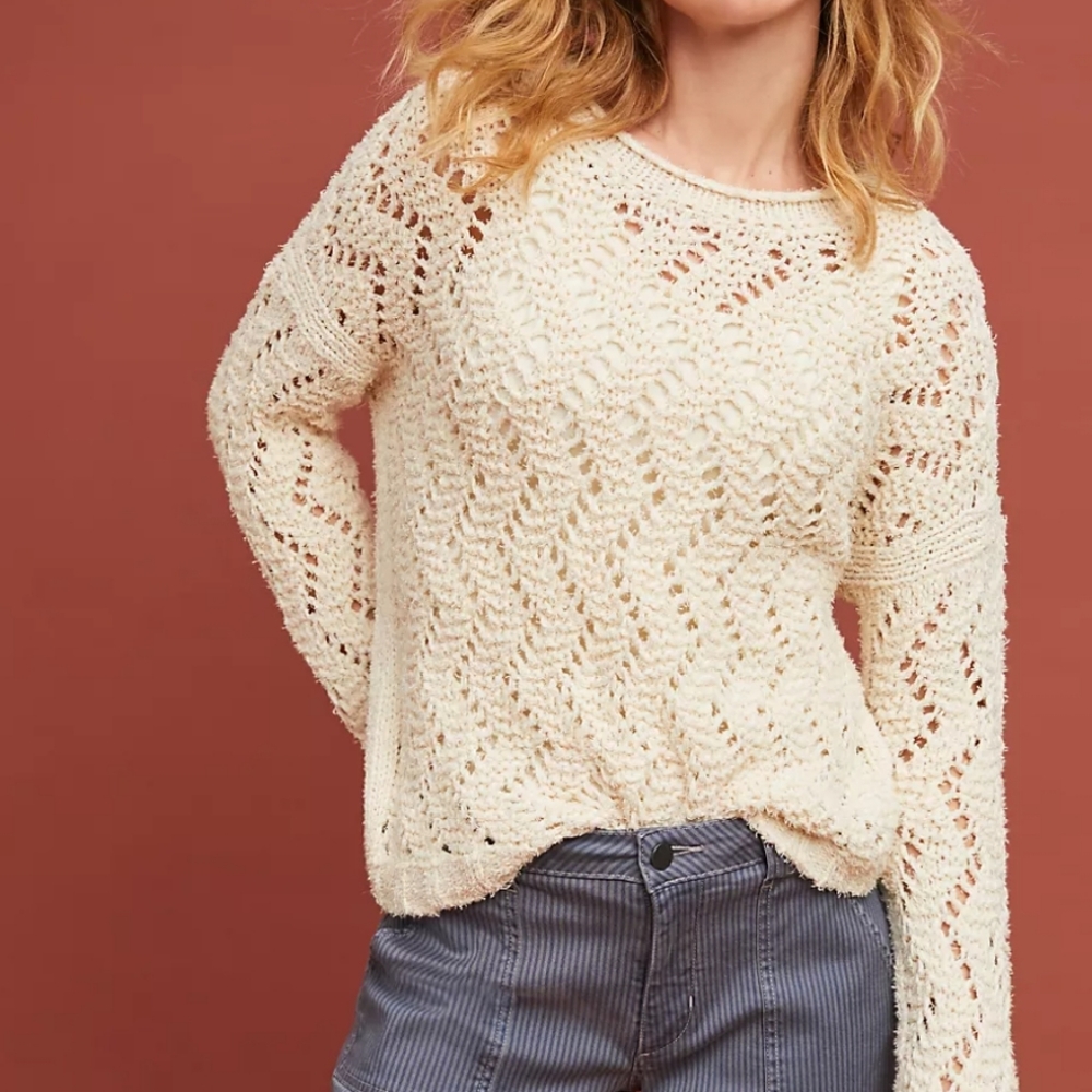 Anthropologie Akemi + Kin Sable Pointelle Pullover